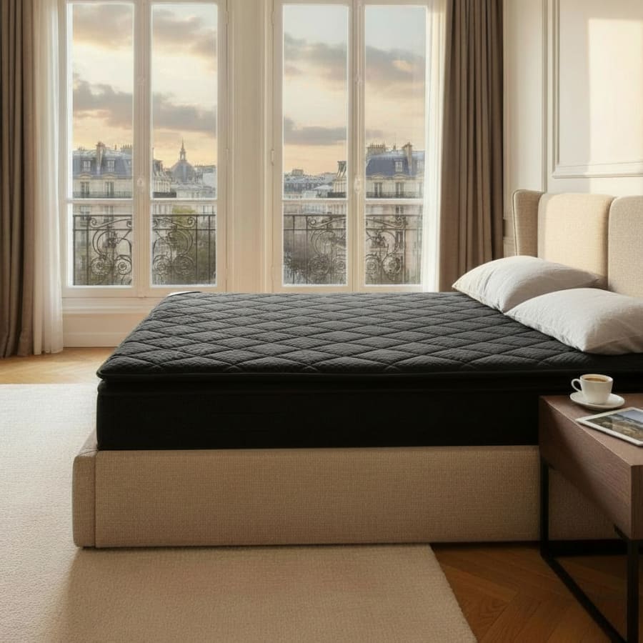 Matelas m&eacute;moire de forme et ressorts ensach&eacute;s 180x200 cm &eacute;paisseur 33 cm